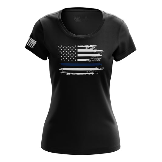 Distressed Flag - Blue Line