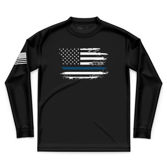 Distressed Flag - Blue Line