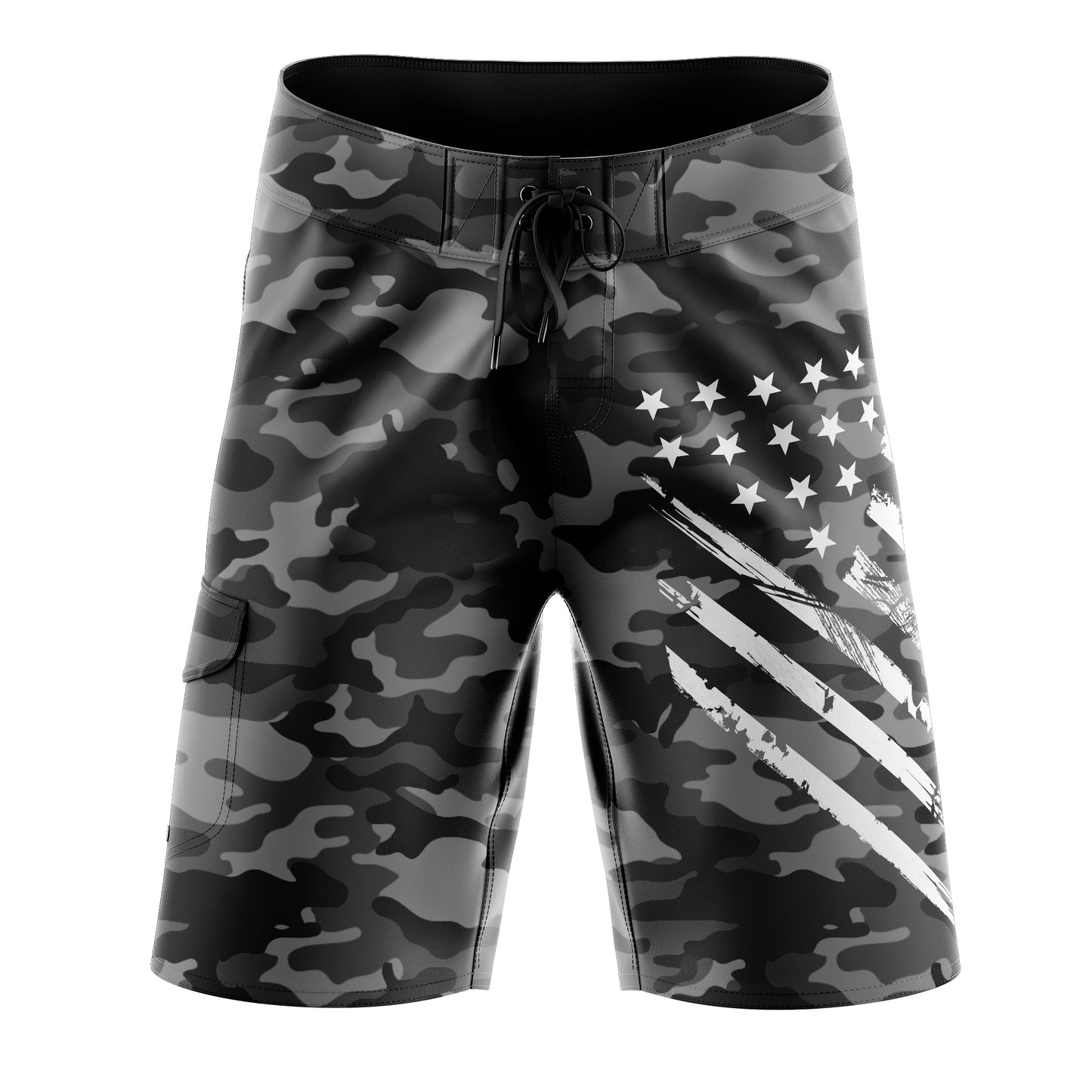 Black Camo White Crest