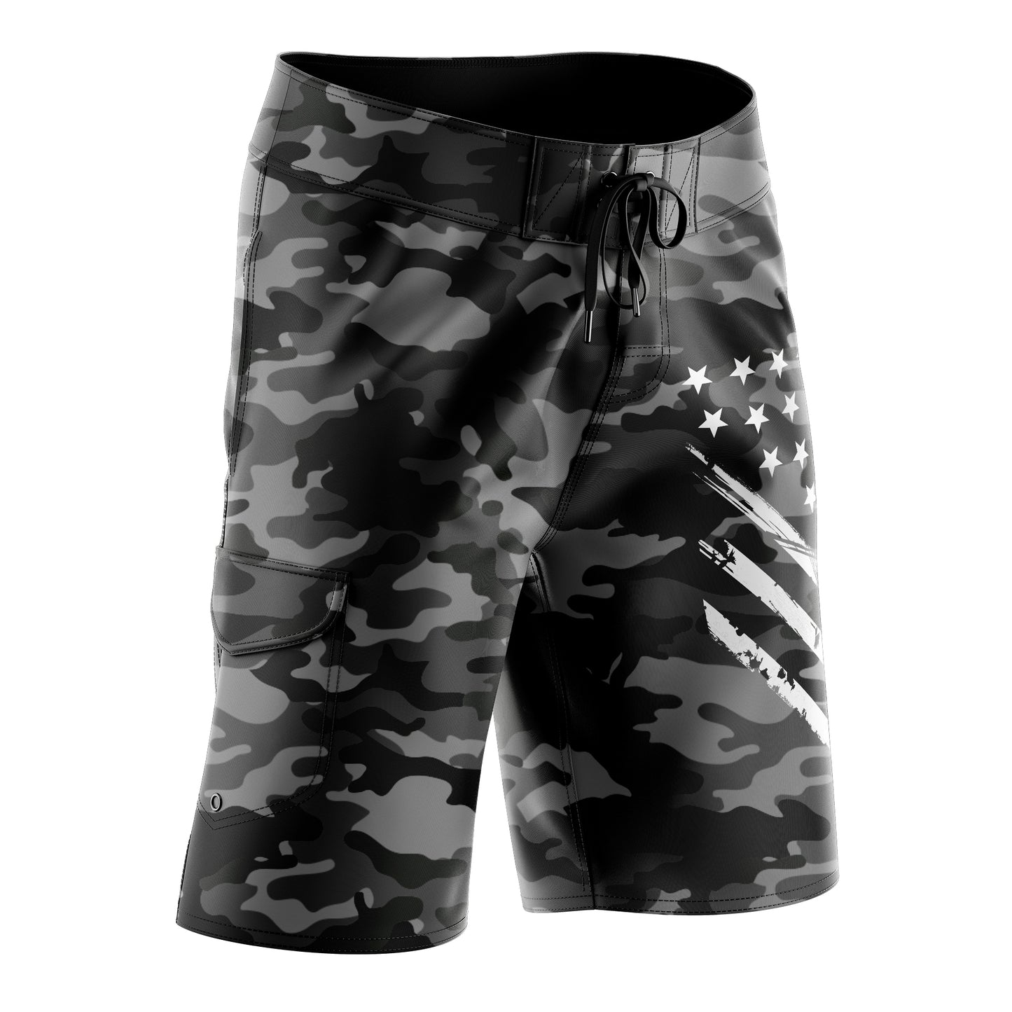 Black Camo White Crest