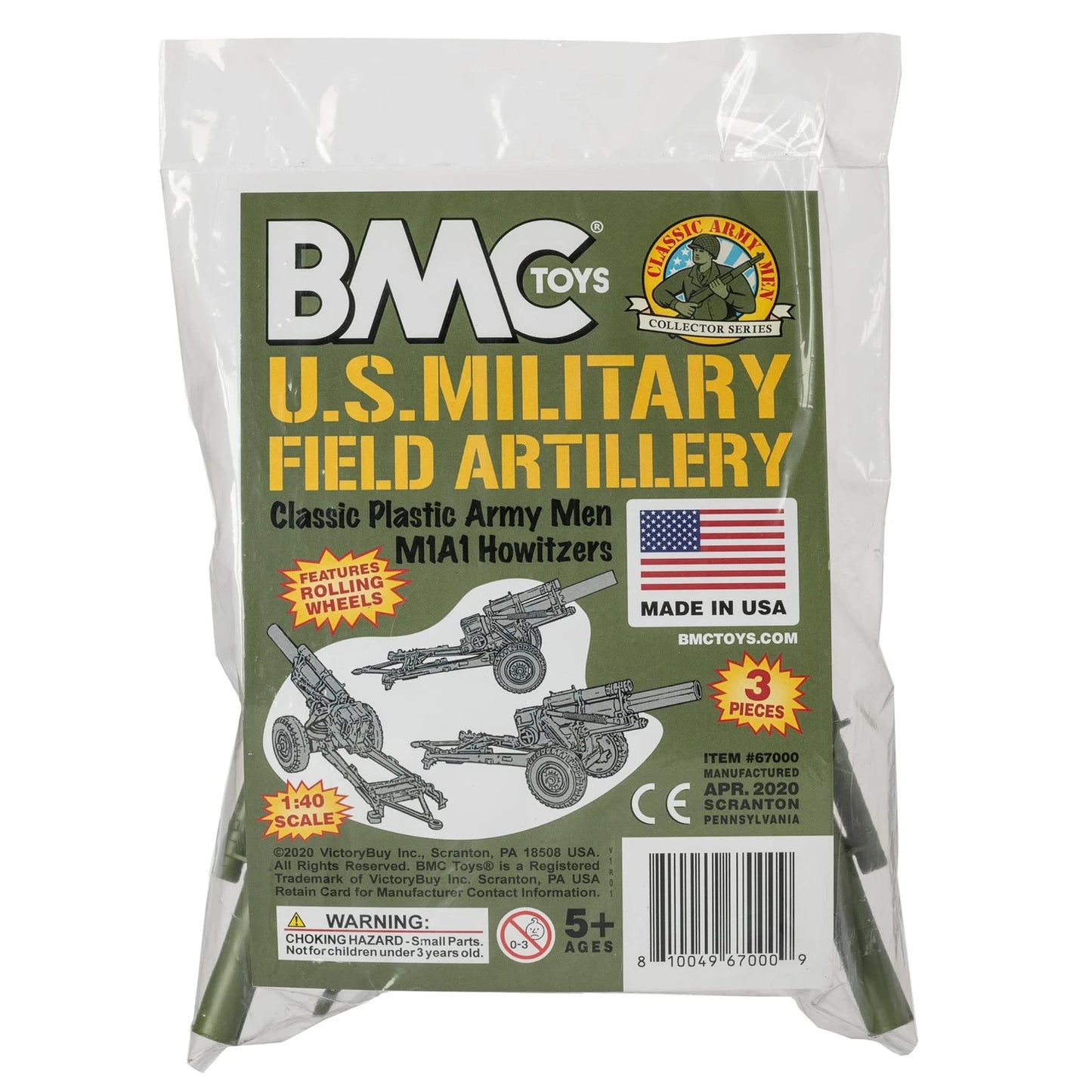Classic Marx US Artillery 3pcs OD Green
