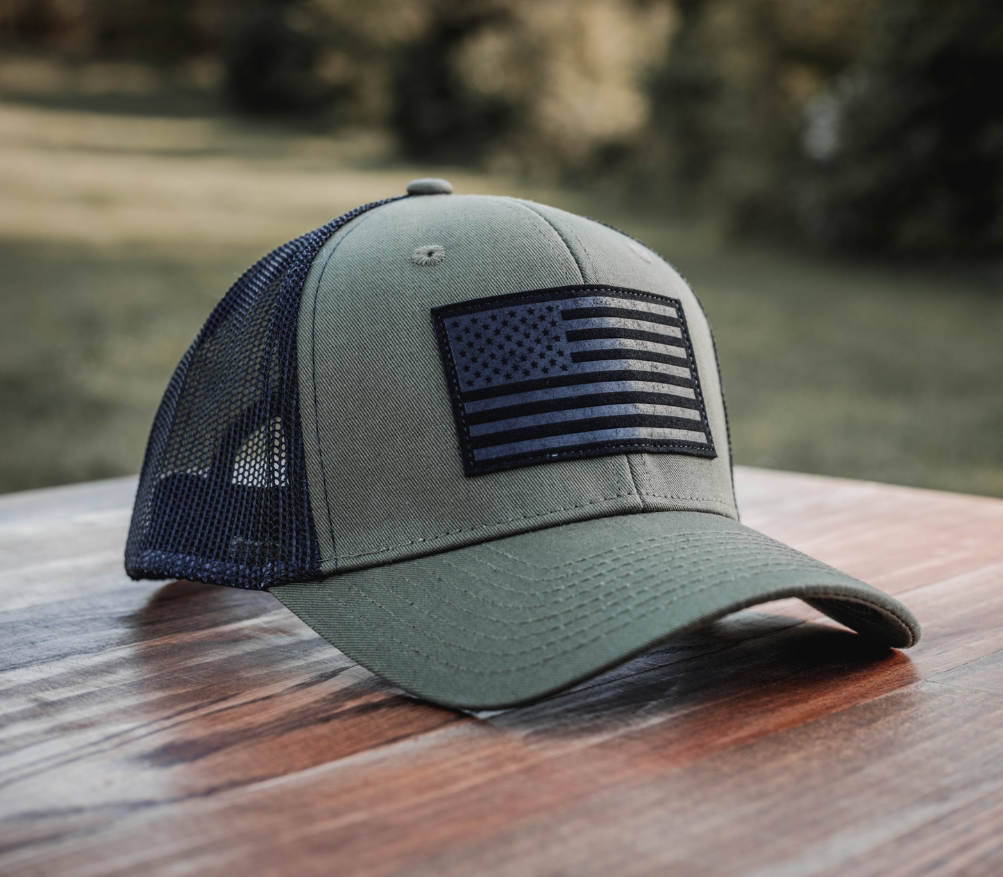 Military Green Black Flag