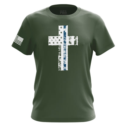 Cross Flag Blue Line