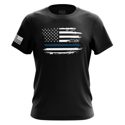 Distressed Flag - Blue Line