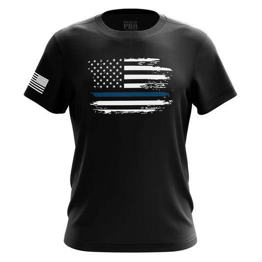 Distressed Flag - Blue Line