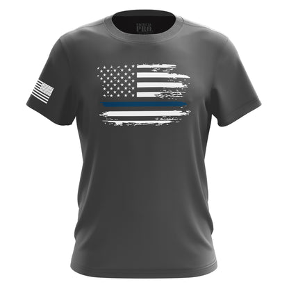Distressed Flag - Blue Line
