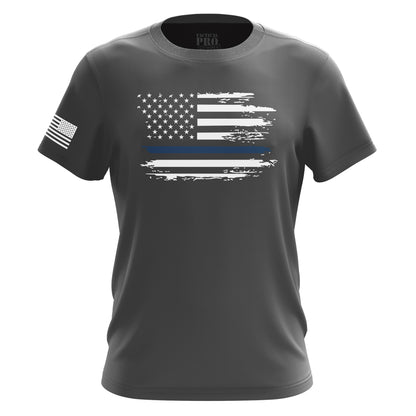 Distressed Flag Blue Line