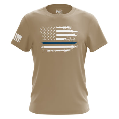 Distressed Flag - Blue Line