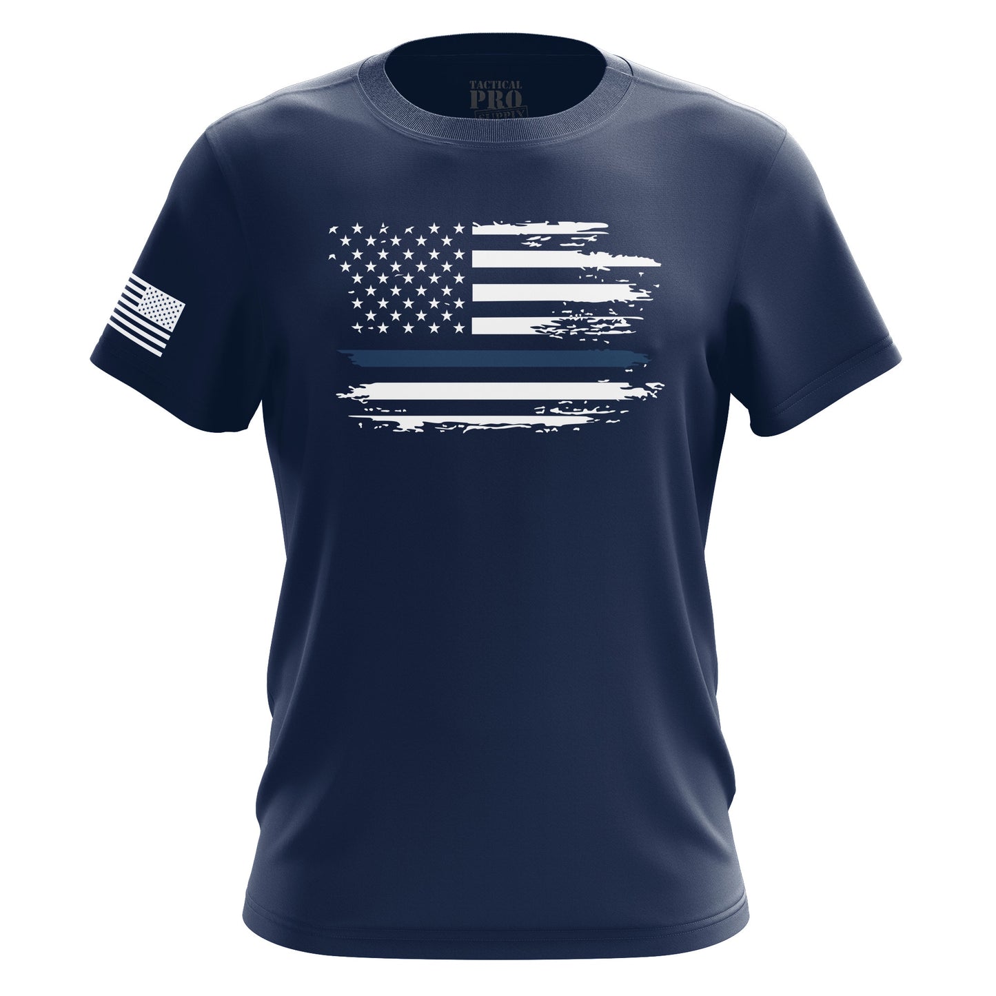 Distressed Flag Blue Line