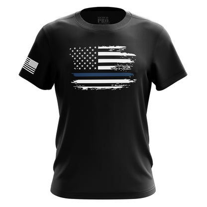 Distressed Flag Blue Line