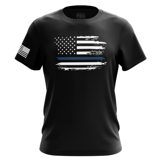 Distressed Flag - Blue Line