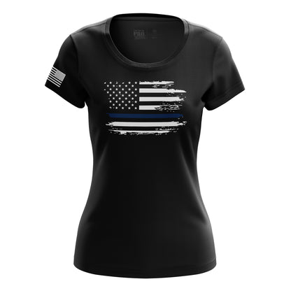 Distressed Flag - Blue Line