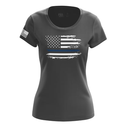Distressed Flag Blue Line