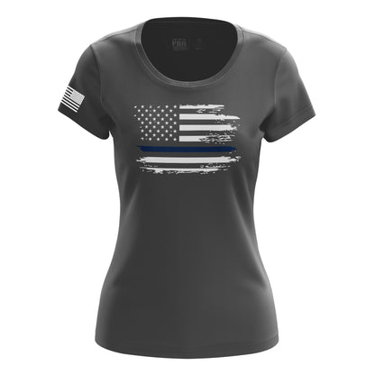 Distressed Flag - Blue Line