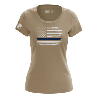 Distressed Flag - Blue Line