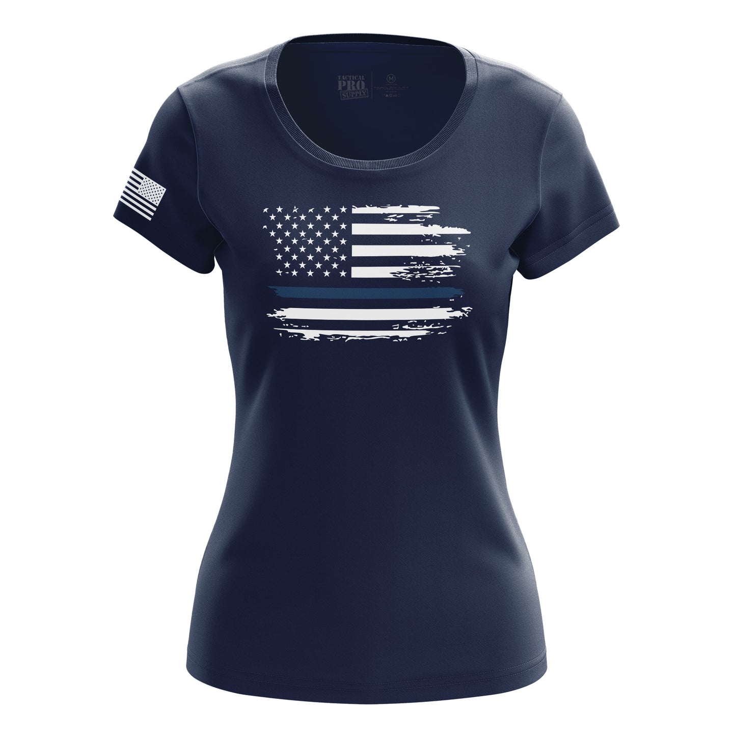 Distressed Flag Blue Line