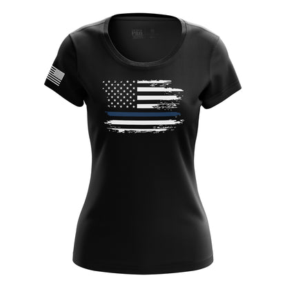 Distressed Flag - Blue Line