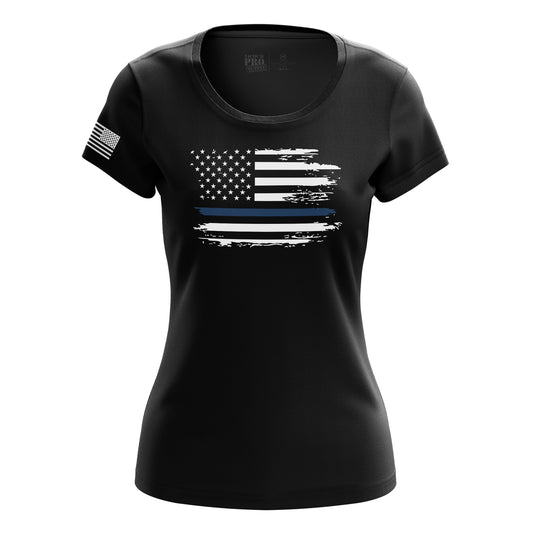 Distressed Flag - Blue Line