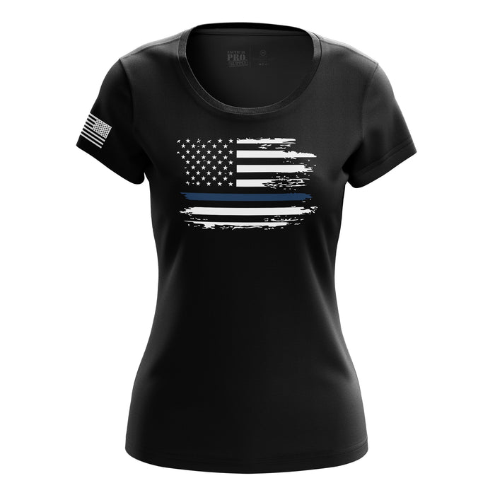Distressed Flag Blue Line