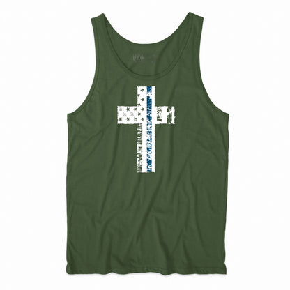 Cross Flag Blue Line