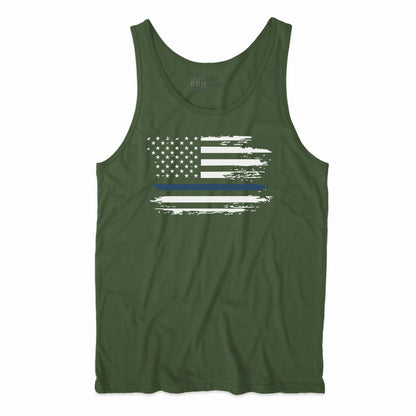 Distressed Flag Blue Line