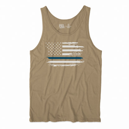 Distressed Flag - Blue Line