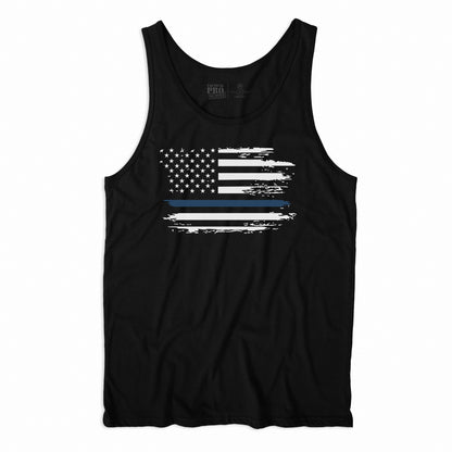 Distressed Flag - Blue Line