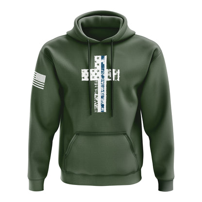 Cross Flag Blue Line