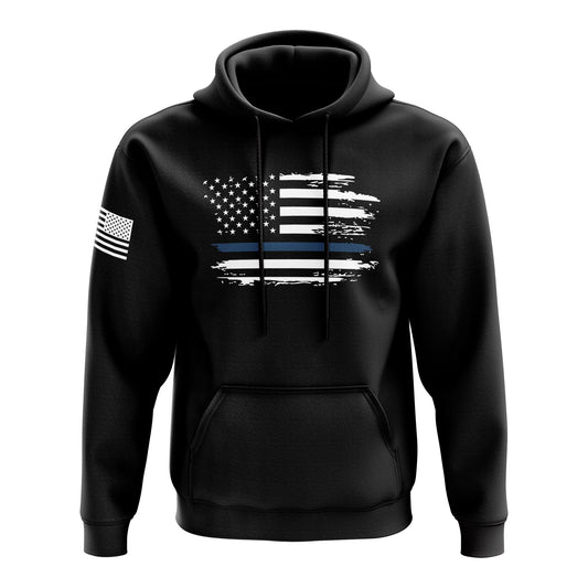 Distressed Flag - Blue Line