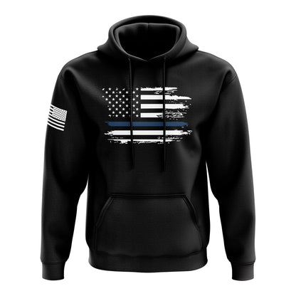 Distressed Flag Blue Line