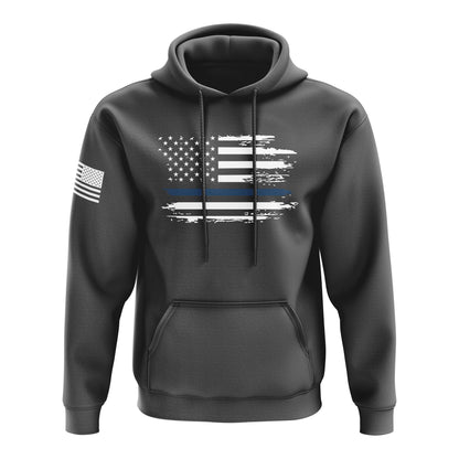 Distressed Flag Blue Line
