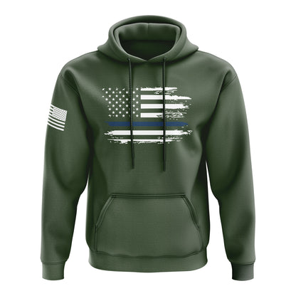 Distressed Flag Blue Line