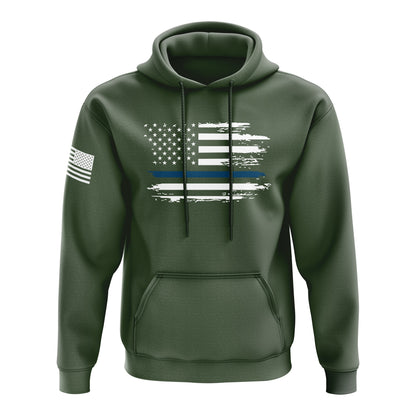 Distressed Flag - Blue Line