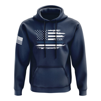 Distressed Flag Blue Line