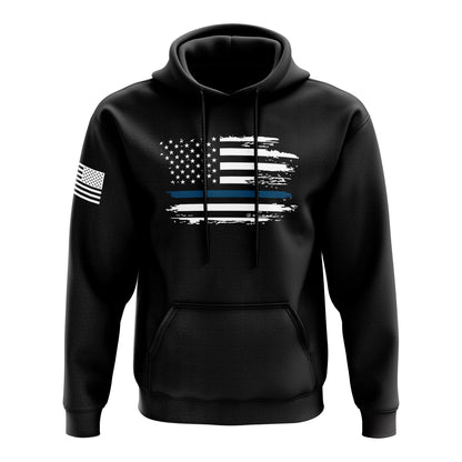 Distressed Flag - Blue Line