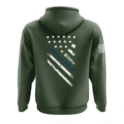 Blue Line Crest Flag