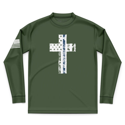 Cross Flag Blue Line