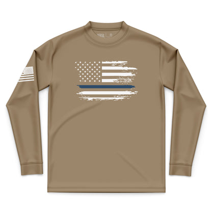 Distressed Flag Blue Line