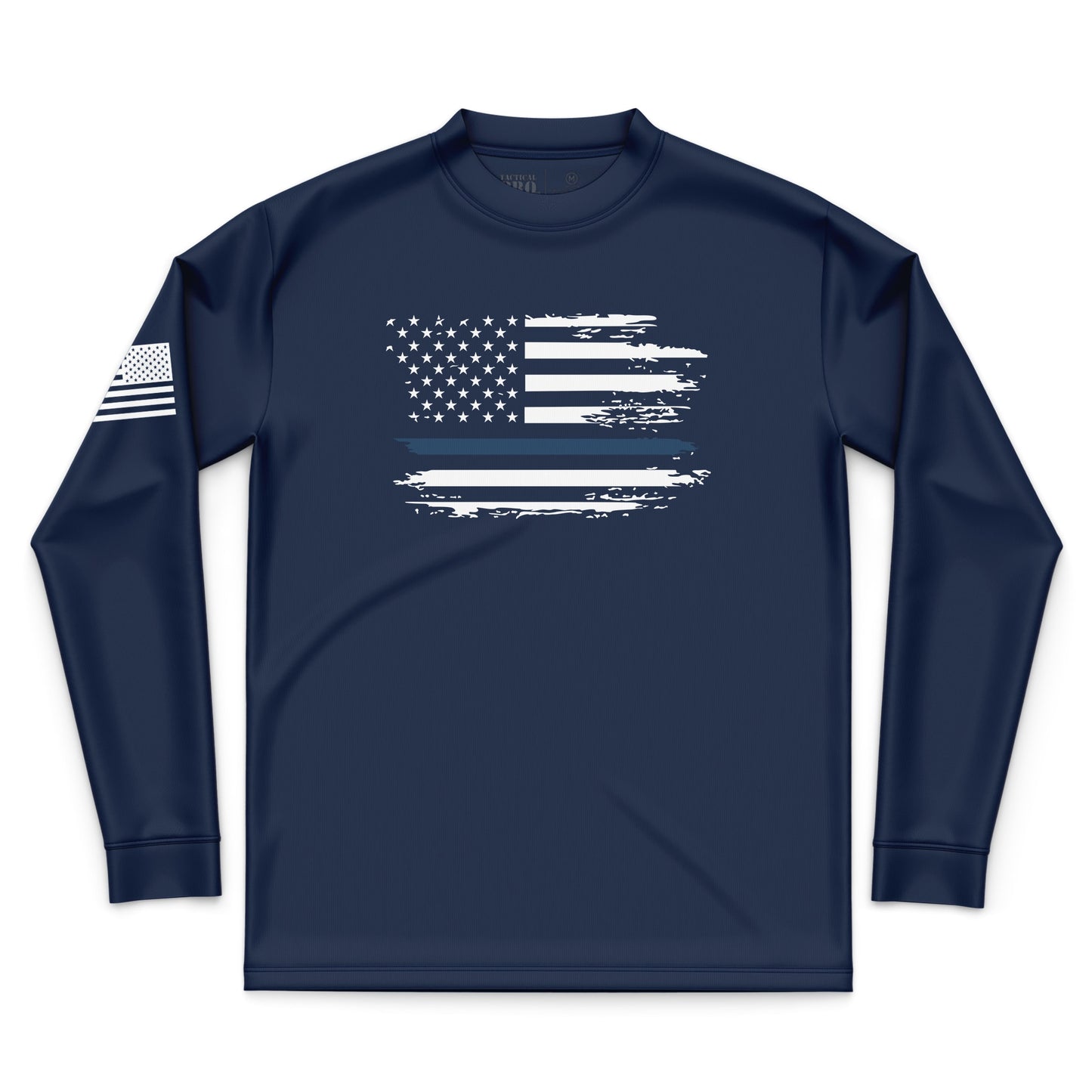 Distressed Flag Blue Line