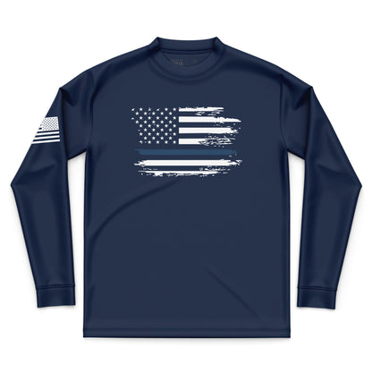 Distressed Flag Blue Line