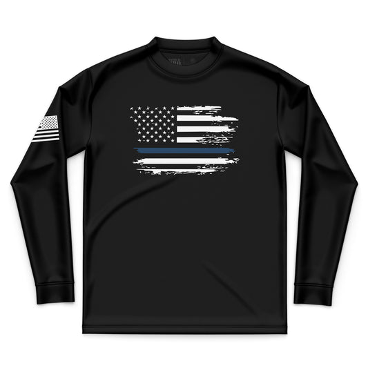 Distressed Flag - Blue Line