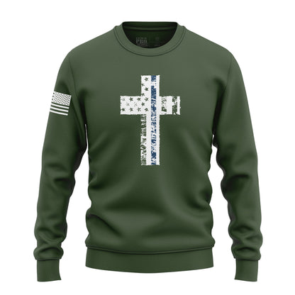Cross Flag Blue Line