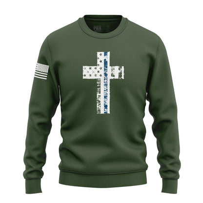 Cross Flag Blue Line