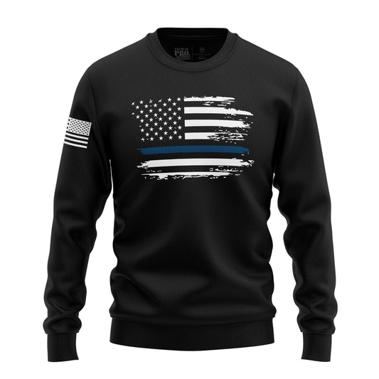 Distressed Flag - Blue Line