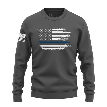 Distressed Flag - Blue Line