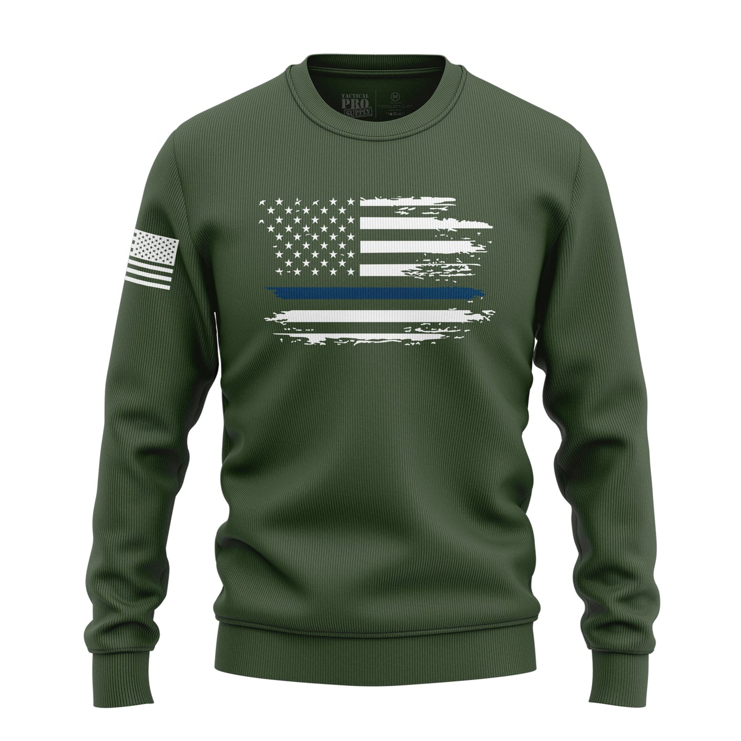 Distressed Flag - Blue Line
