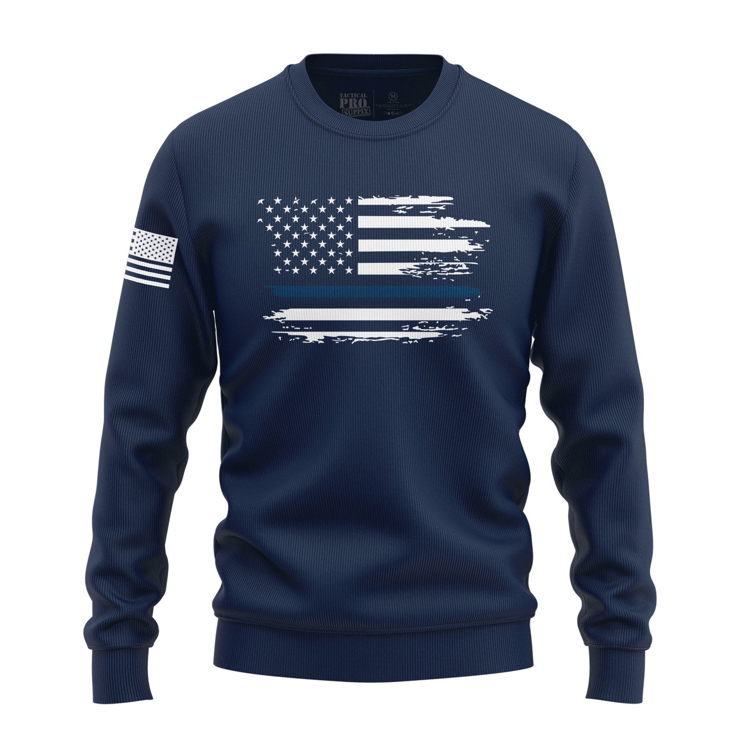 Distressed Flag - Blue Line