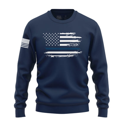 Distressed Flag - Blue Line