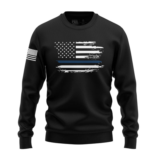 Distressed Flag - Blue Line