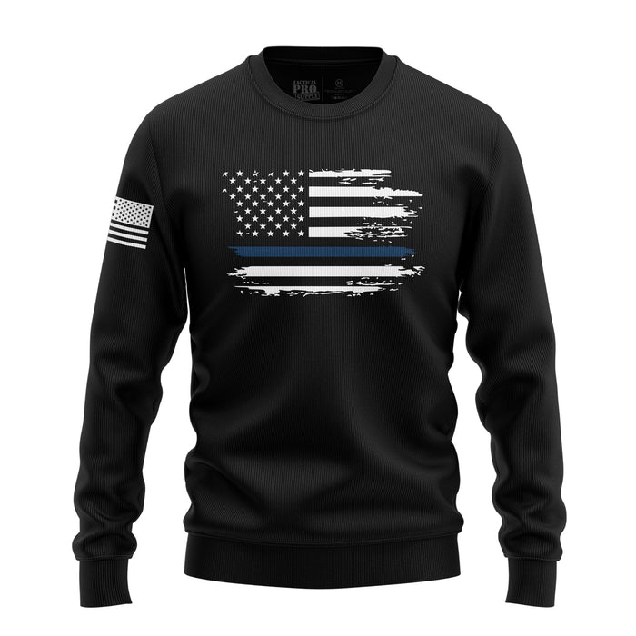 Distressed Flag Blue Line